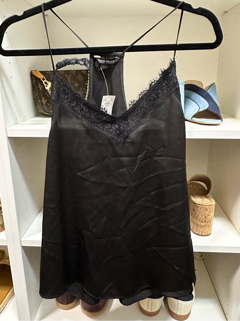 NWT WHBM Satin t-back cami size L